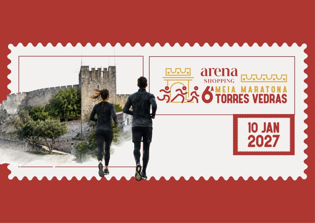 Cartaz da Arena Shopping Meia Maratona Torres Vedras 2027